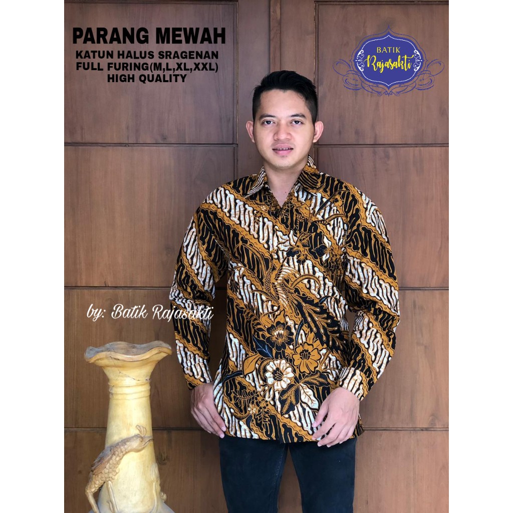 PARANG MEWAH RAJASAKTI KEMEJA BATIK SOLO PRIA LENGAN PANJANG PENDEK LAPIS FURING ATASAN PREMIUM MODERN KATUN HALUS KENCONO LUHUR 2 KENCONO LUHUR COLET KENZO KERIS SOGAN KERTAJAYA IJO KERTAJAYA MERAH KETULUSAN KHAIRAN KIPAS MELINGKAR PANJANG KOTA BULAN