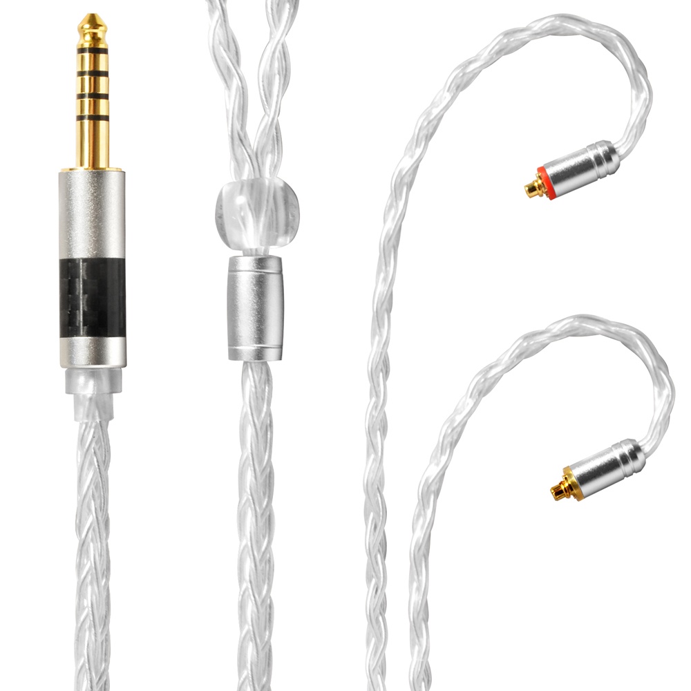 Girftu Kabel earphone 8 Strands 192 Cores 6N Tunggal Lapis Tembaga silver matte finish 0.78mmcx Konektor 3.5mm 4.4mm