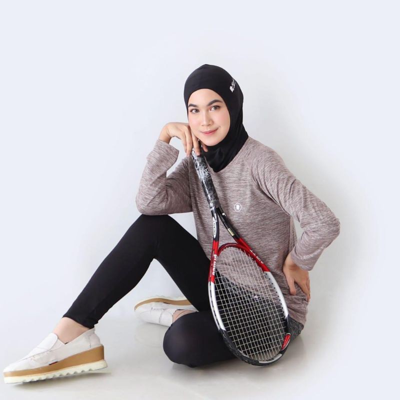 HITJAB Baju Olahraga Tangan Panjang Ladies Gym Running Bersepeda Jumbo 9-0220 / 9-0221-5