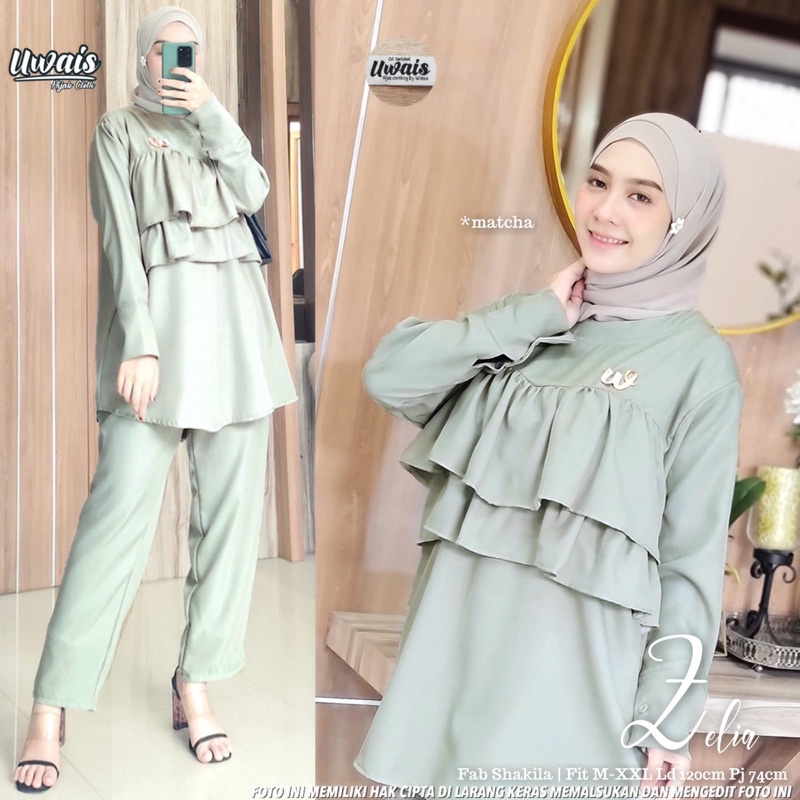 Zelia setelan by uwais original