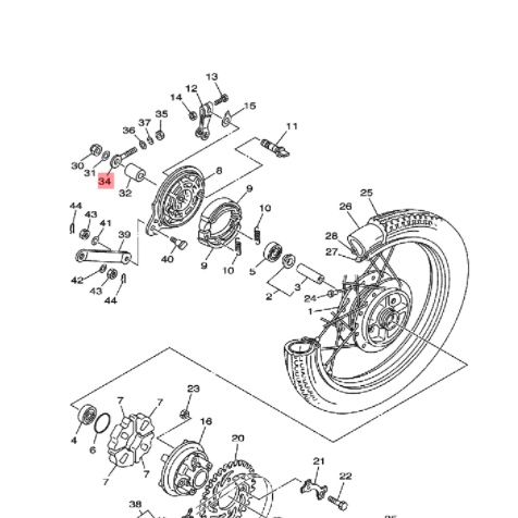 puller chain anting stelan setelan rantai rante kanan v75 v80 alfa champ sigma crypton vega r lama old ori ygp 2R2-F5389-00