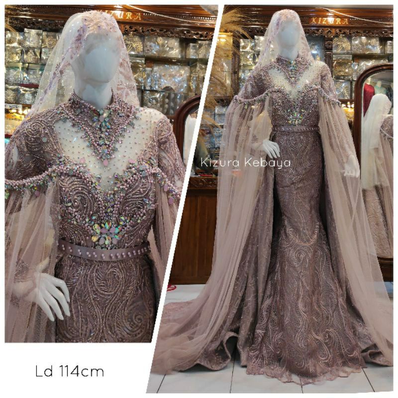 Kebaya Ekor Gaun Slim Dress 2in1 Pengantin / Congsam