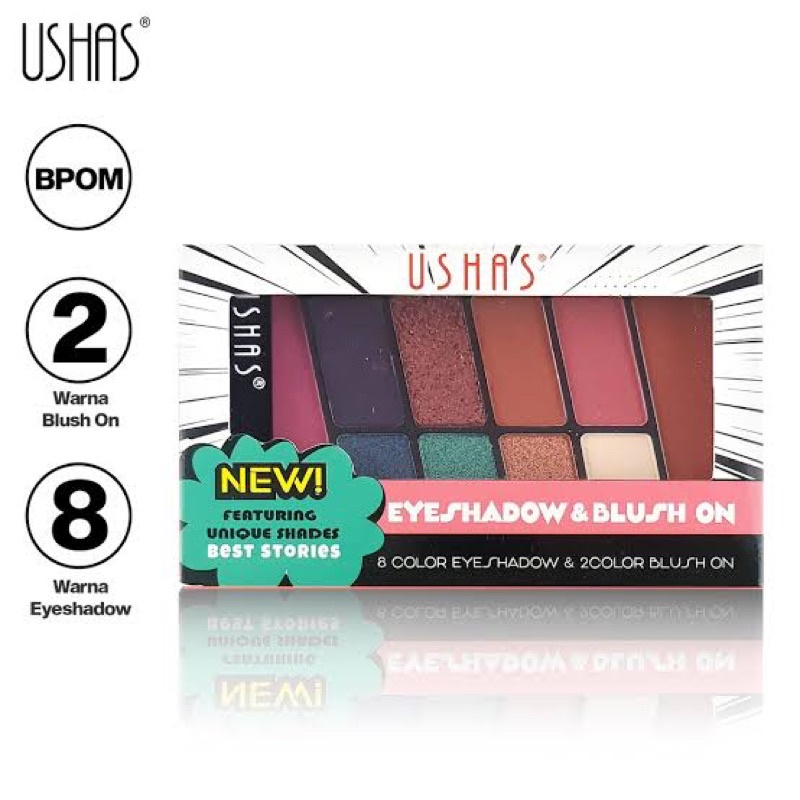 ❌ADA HARGA GROSIR❌ ushas 8 colour eyeshadow and blush on 2in1