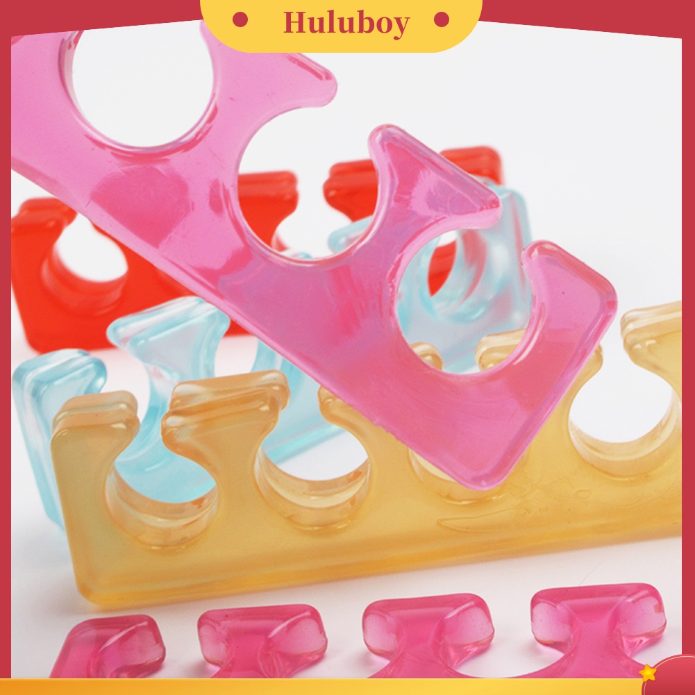 Huluboy Huluboy♡ 2pcs Pemisah Jari Kaki Bahan Silikon Lembut Untuk Manicure Pedicure