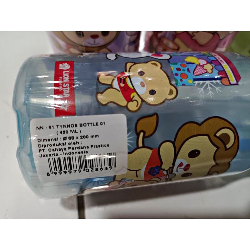Botol Minum Anak Lion Star NN - 61 TYNNOS BOTTLE 01 / Botol Minum Anak Plastik / Botol Minum Sedotan / Botol Minum Anak Tali