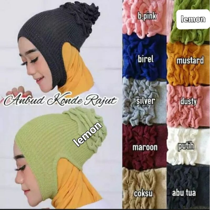 Ciput Rajut Anti Budeg(ANBUD)Konde/Inner Rajut Anbud Cepol/Daleman Kerudung