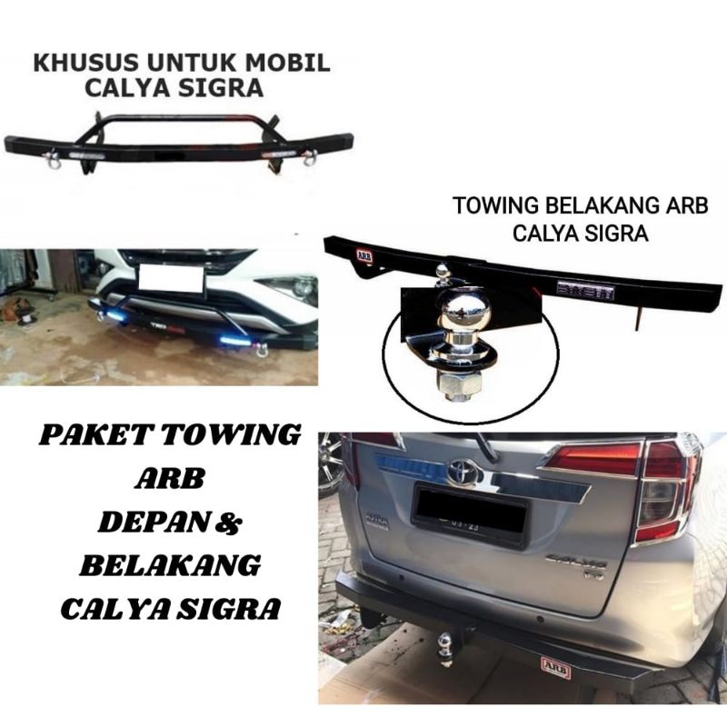 PAKET TOWING TANDUK DEPAN BELAKANG BESI BAR PELINDUNG BUMPER BEMPER MOBIL CALYA SIGRA ARB