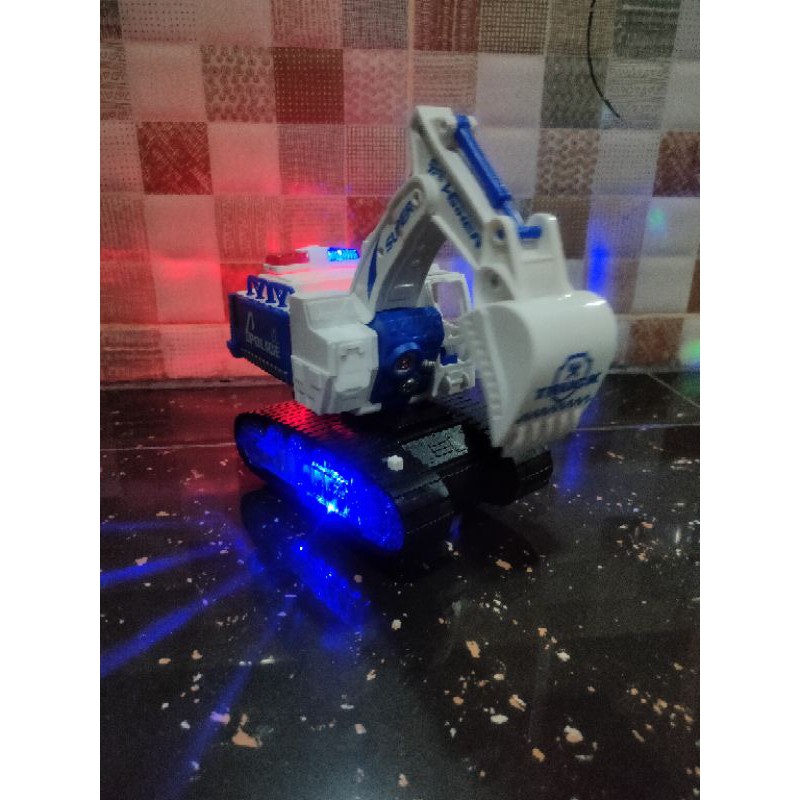 Mainan Excavator Robot Police Bump&amp;Go