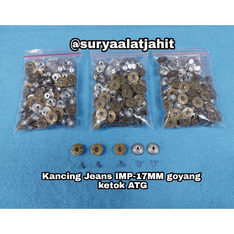 Kancing Jeans 17mm  ATG Goyang Bolong @100pcs =rp.12.000/100pcs