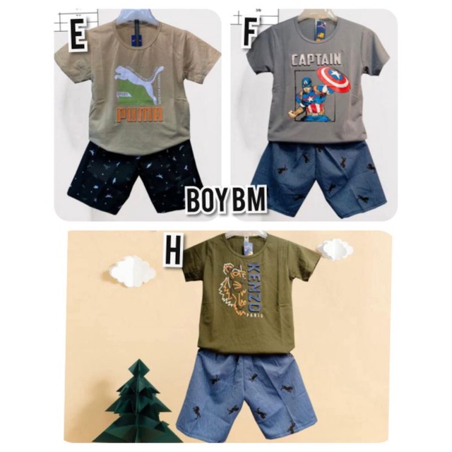 BOY BM SETELAN ANAK (bahan katun embos, adem)