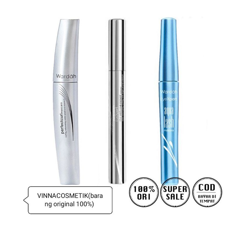 Mascara Wardah Eyexpert The Volume~Mascara Aqua Lash~Mascara Perfect Curl Original 100%