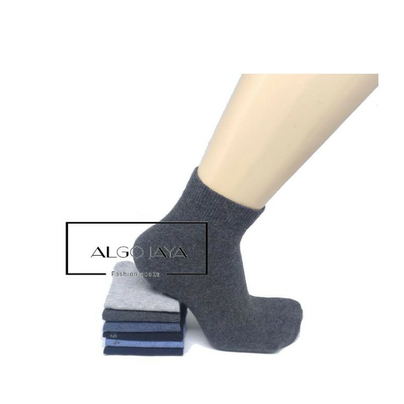 KAOS KAKI PENDEK POLOS PRIA WANITA DEWASA KAOS KAKI KERJA KANTORAN MURAH-Abu tua