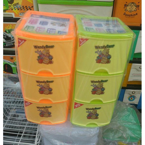 LACI MINI CONTAINER SUSUN 3 SHINPO 345 L3 / TEMPAT PENYIMPANAN SERBAGUNA / RAK CD DVD