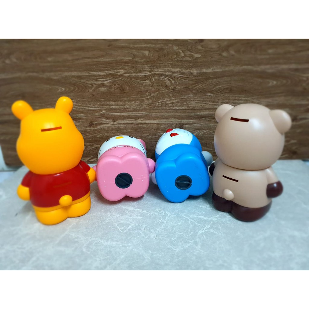 BABEE CELENGAN KOIN ANAK KARTUN DISNEY / BANK BOX PAJANGAN DISNEY / SAVING BOX KADO EMON POOH KITTY