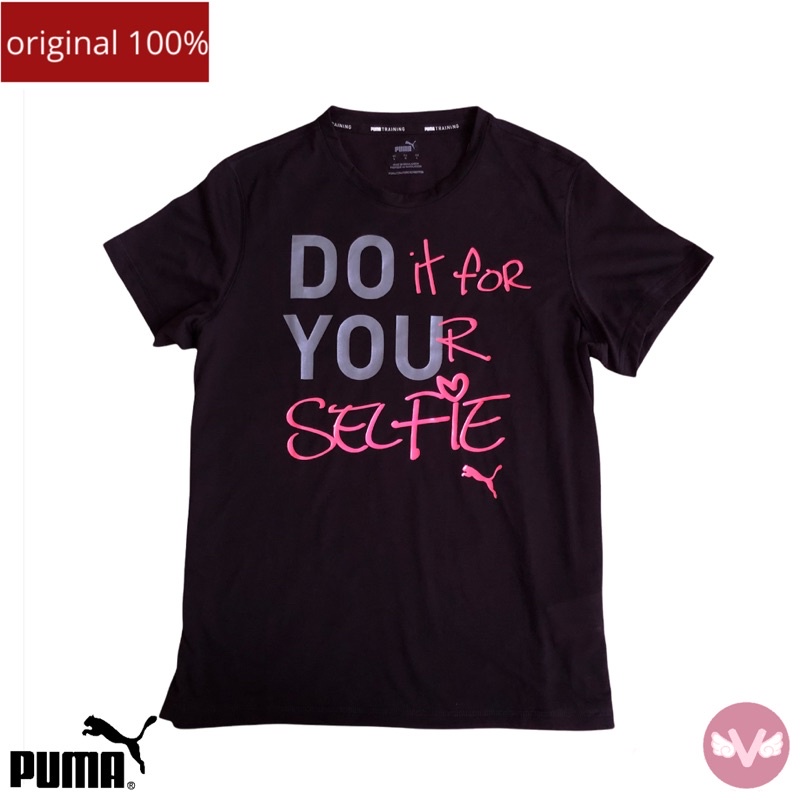 Puma Tshirt Women’s BlackPink / Kaos Puma wanita / Kaos olahraga Puma wanita / kaos black pink wanit
