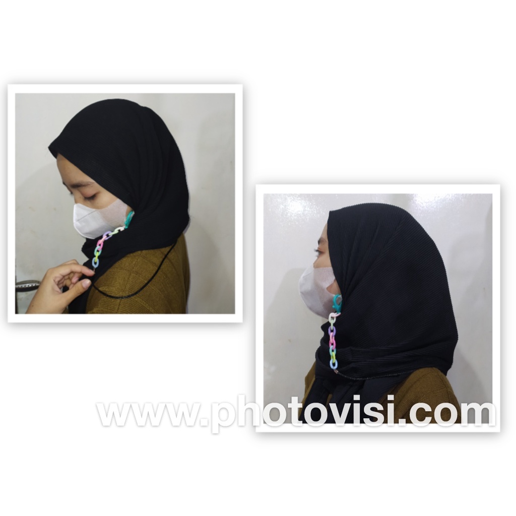 Strap Masker Rantai Pelangi Simple - Strap masker Cantik