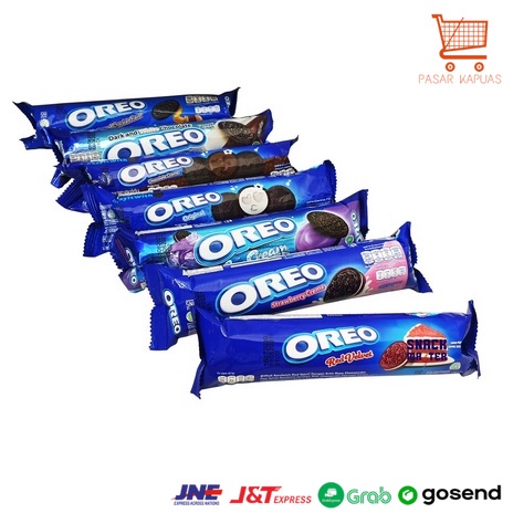 

[ COD ] BISKUIT OREO WAFER SANDWICH ROLL CREAM RED VELVET ALL VARIAN PER PCS NETTO 133 GR SNACK MAKANAN RINGAN