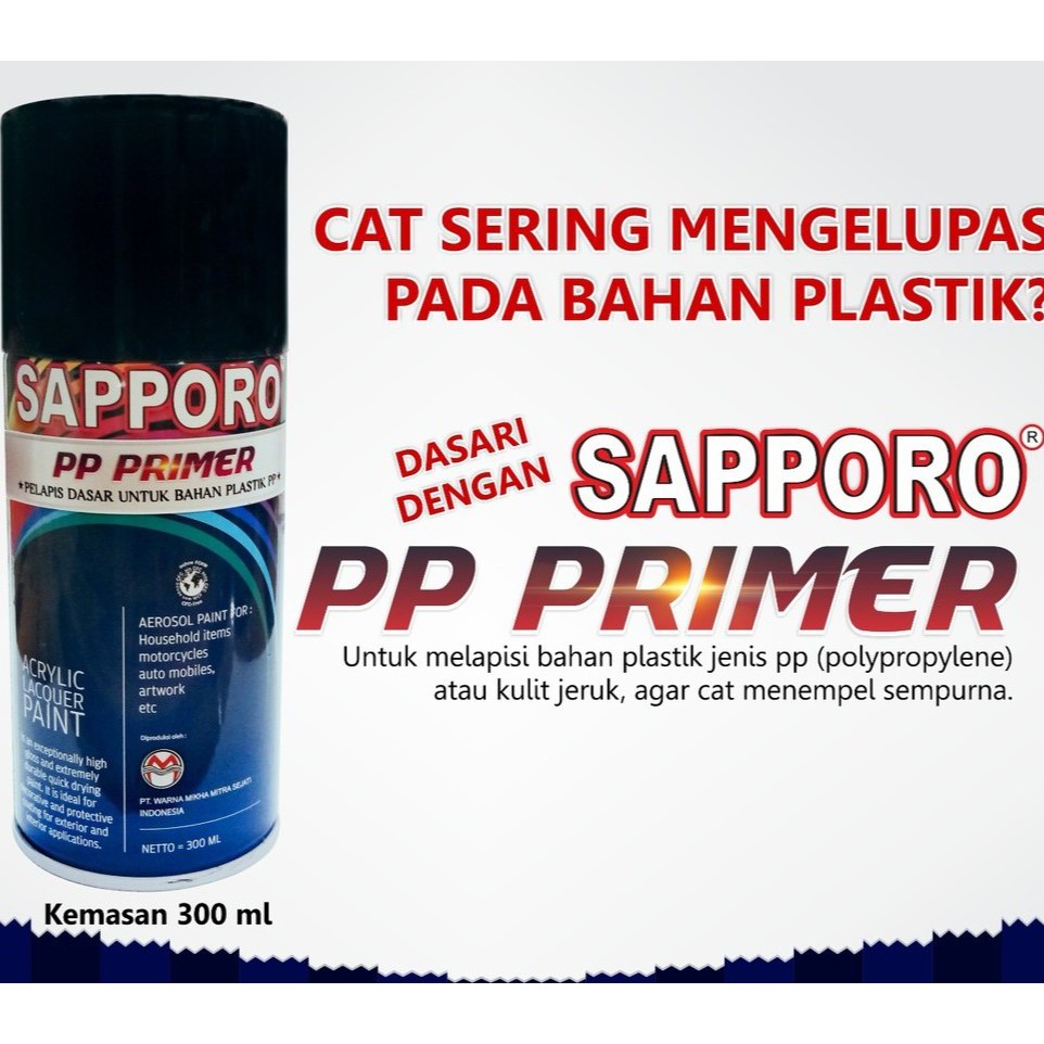 Cat Semprot Sapporo Spray PP PRIMER / pilok/ pilox (PP PRI) 300cc