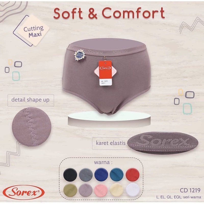 grosir Sorex 1219 - Celana Dalam Wanita Sorex Soft And Comfort 1219 Maxi