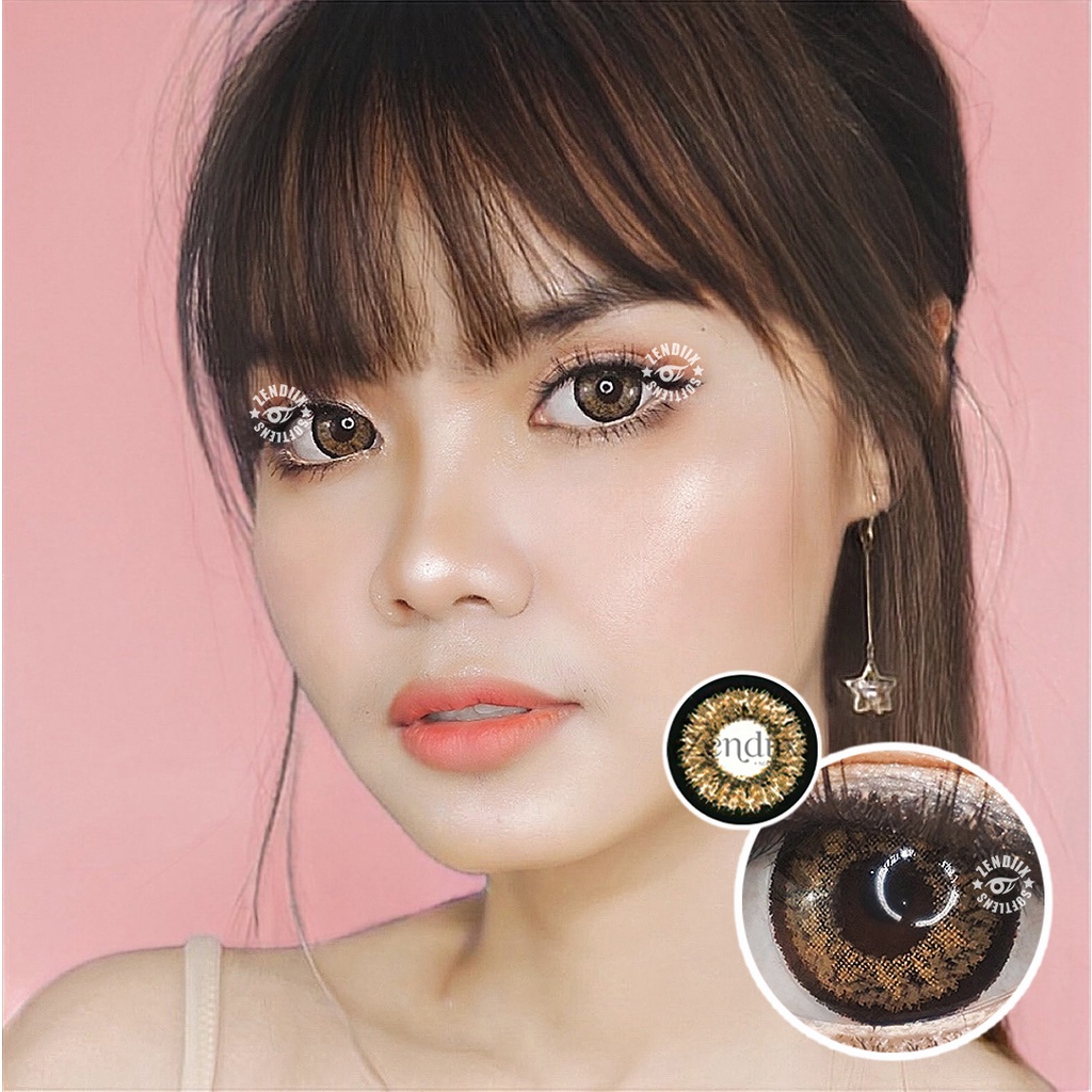 Softlens MAKI Warna BROWN 14.5mm Normal Beda Minus