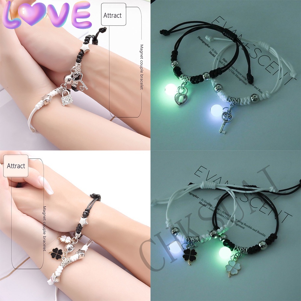 1 / 2 Set Gelang Magnetik luminous Untuk Pasangan