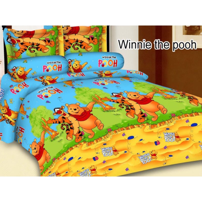BISA COD sprei karakter Winnie the Pooh ukuran 180x200/ sprei Homemade/ sprei berkualitas/ sprei kin
