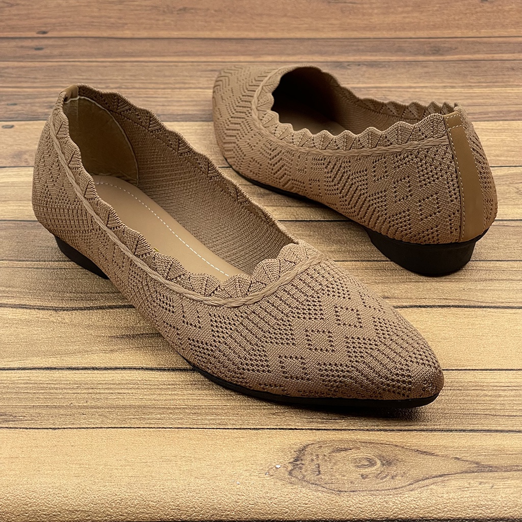 Sepatu Flat Wanita Rajut Import LC19 ~ Clarenzo