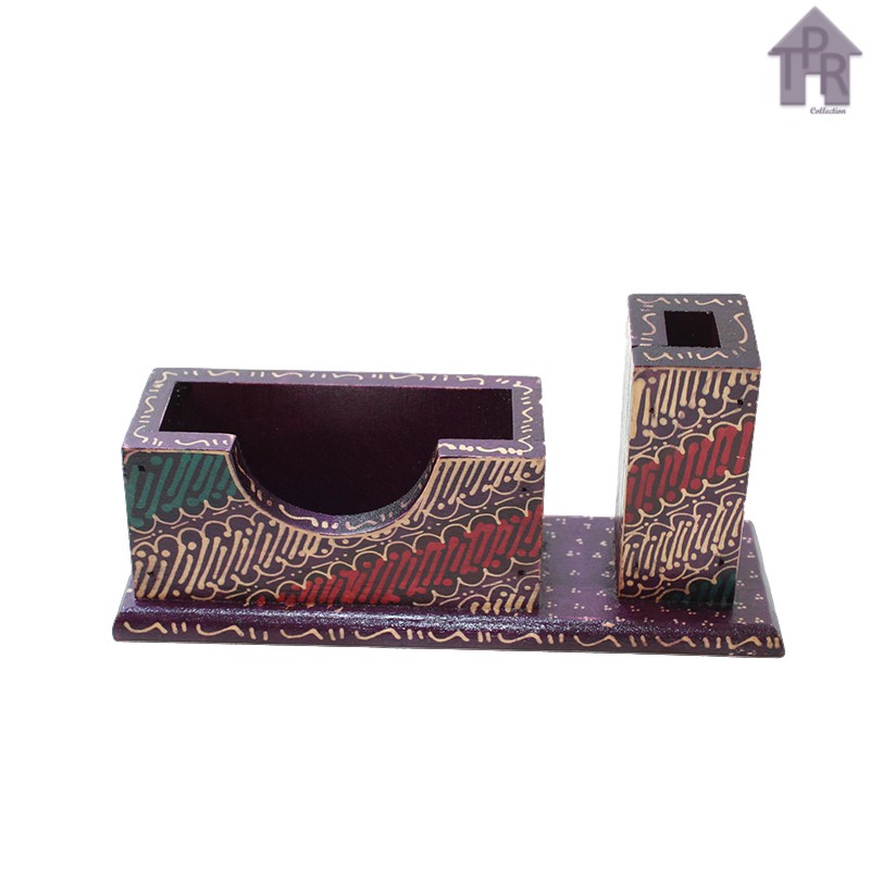 Kayu Batik - Tempat Pensil dan Kartu Nama