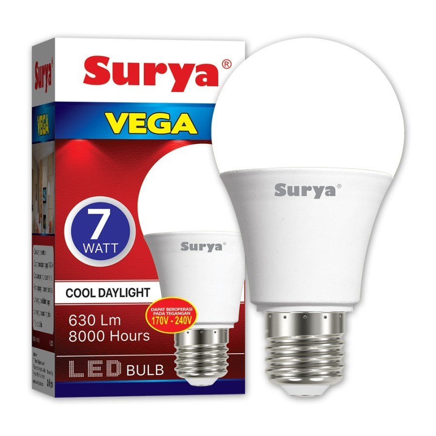 Lampu LED Bulb Surya Vega 7 Watt Putih Murah Terang Begaransi