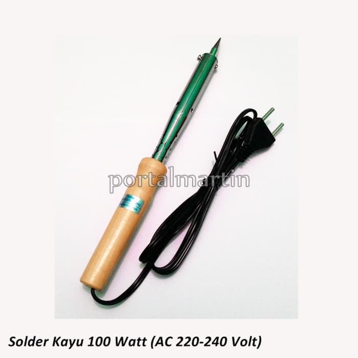 Solder 100 Watt Body Kayu Elemen Keramik