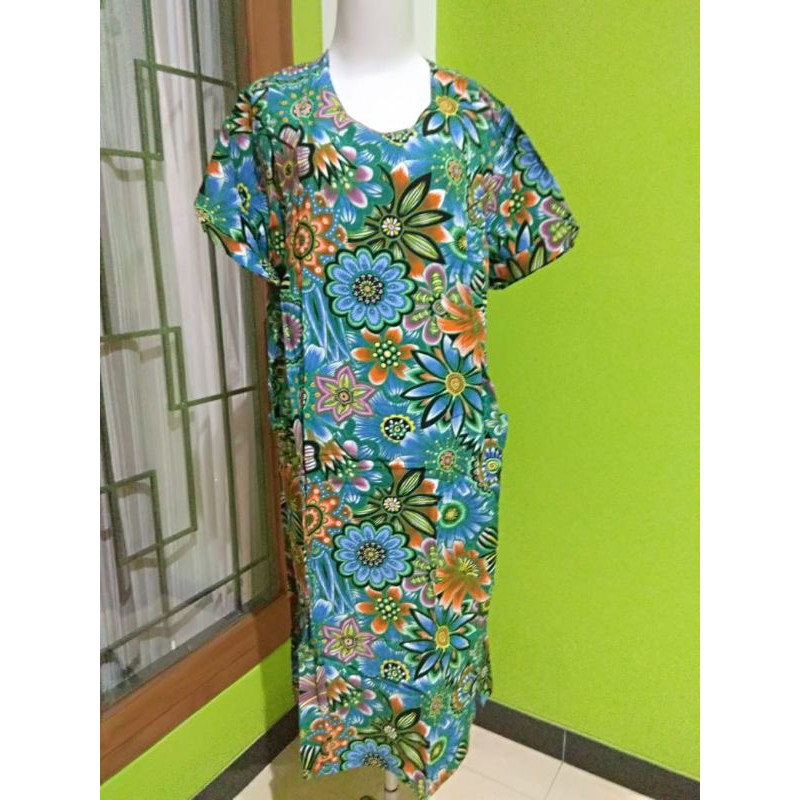 daster batik kencono ungu label biru