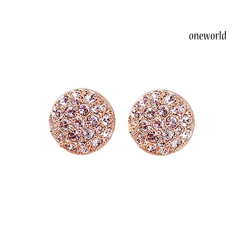 OW@ Women's Fashion Elegant Circle Crystal Rhinestone Ear Studs Earrings Jewelry