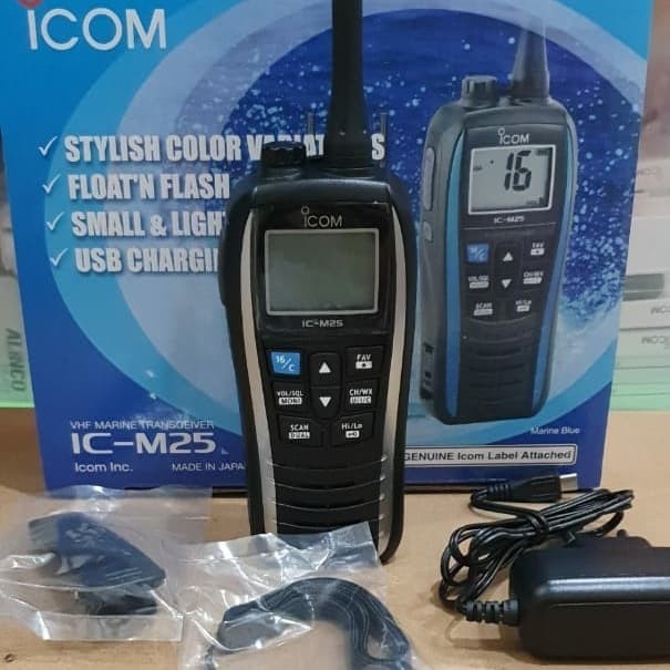 HT VHF MARINE ICOM IC M25 HT WATERPROOF ICOM IC-M25 PENGGANTI ICOM M24