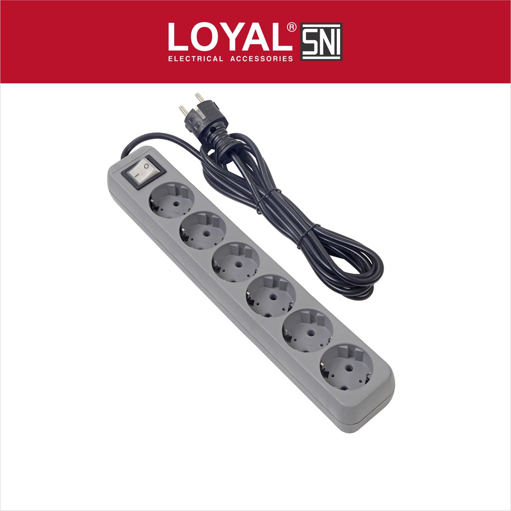 

Loyal Stop Kontak + Kabel 3M OSAKA 6 Lubang (LY-210) SNI