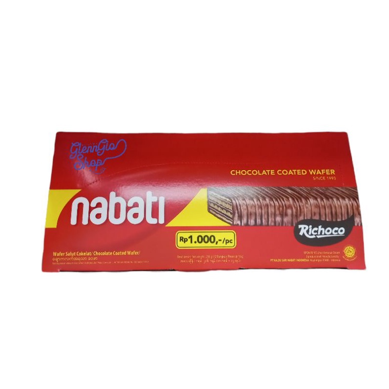 Wafer Salut Coklat Nabati Chocolate Coated Wafer box isi 12 pcs