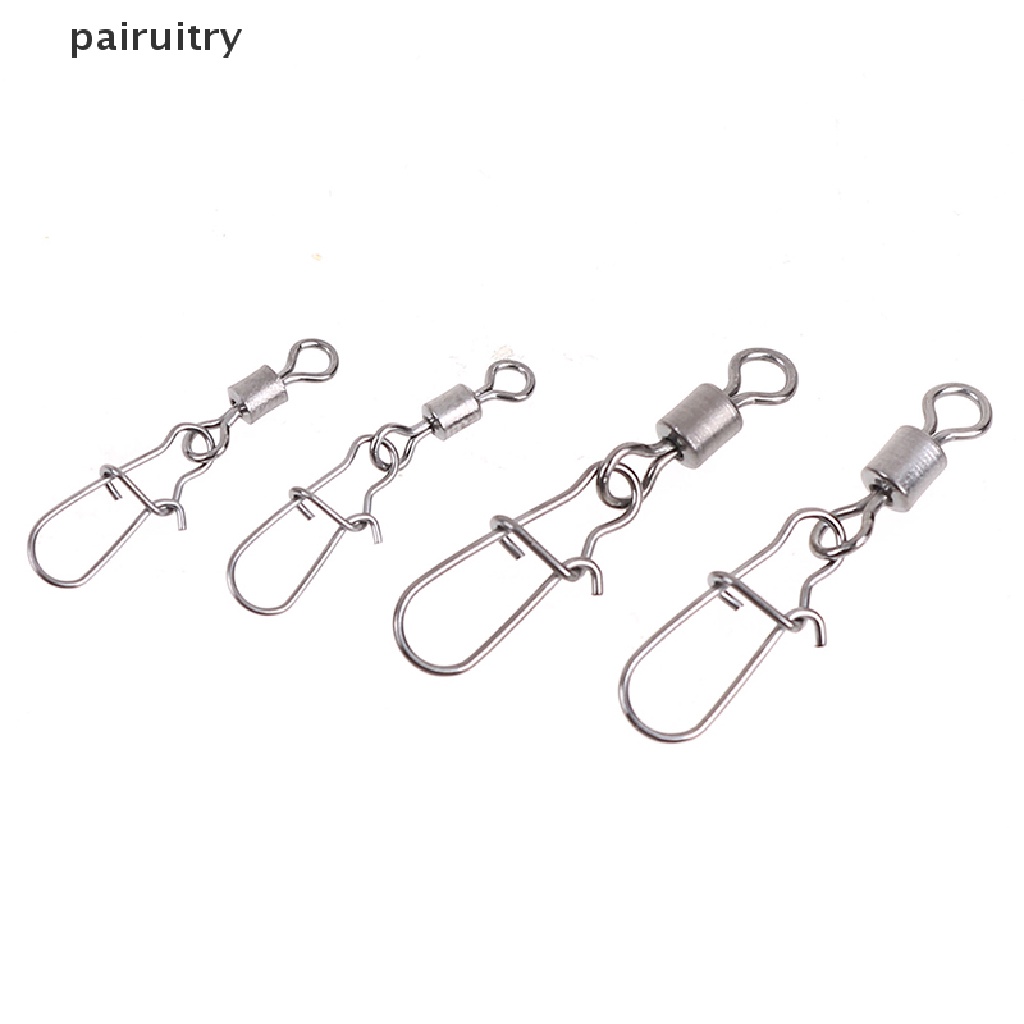 Prt 200Pcs Kilikili Pancing rolling swivel Bahan stainless Steel PRT