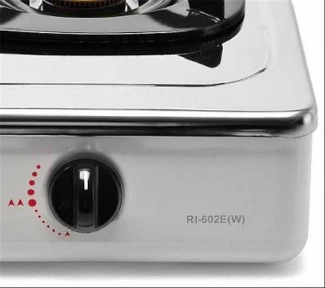 Kompor Gas Rinnai 602E W  - Putih [2 Tungku] Kompor Gas Bisa Bukaan Atas/ Kompor Stainless 2 Tungku