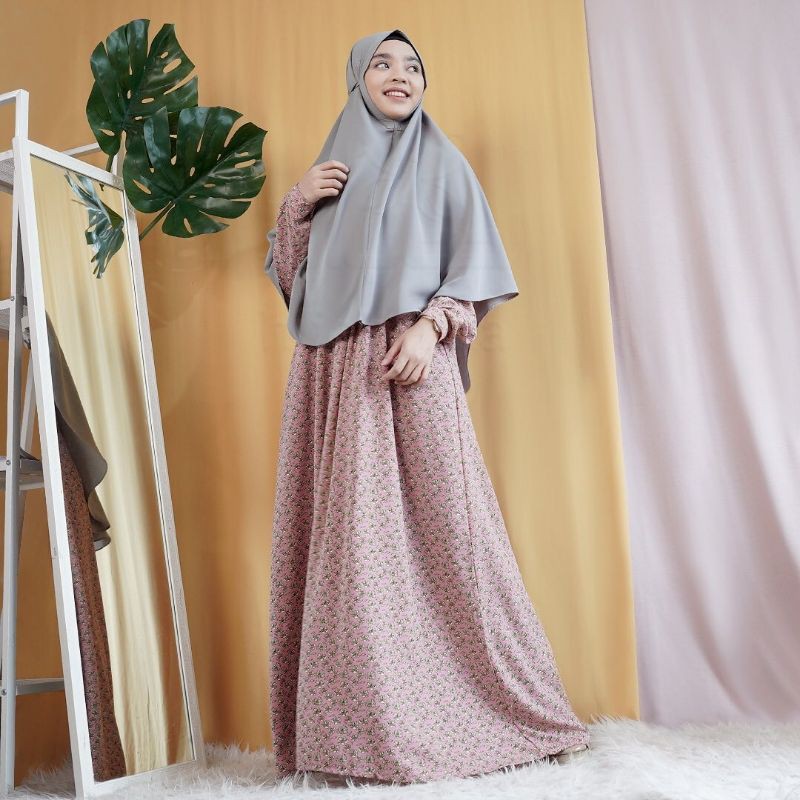 Gamis Ayumi Magnolia Motif Hijab Alila