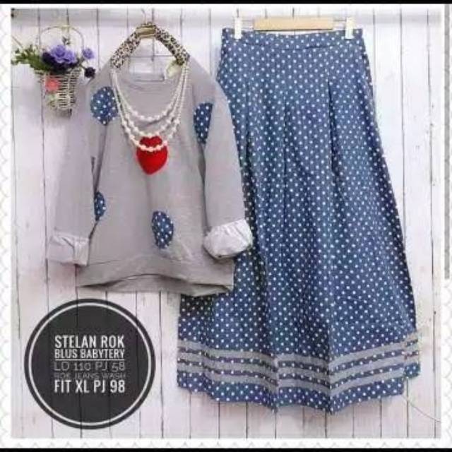 WINDY SET SETELAN ROK POLKADOT