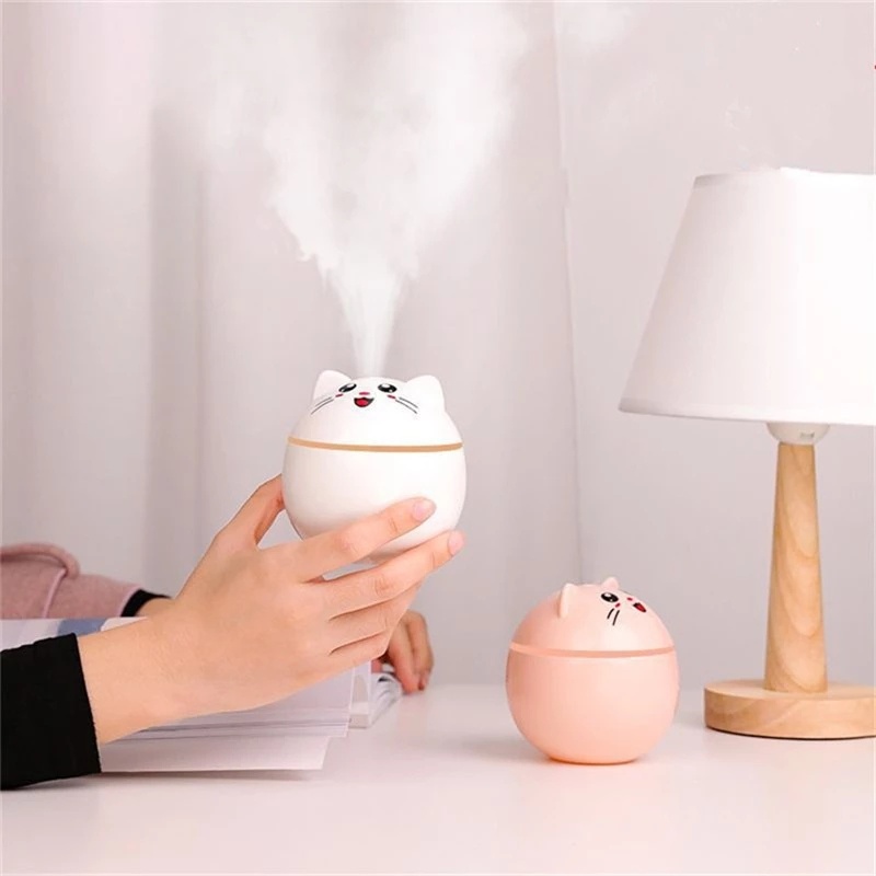 Humidifier Diffuser Minyak Esensial Mini Bentuk Kucing Dengan Usb Untuk Kantor Dan Rumah