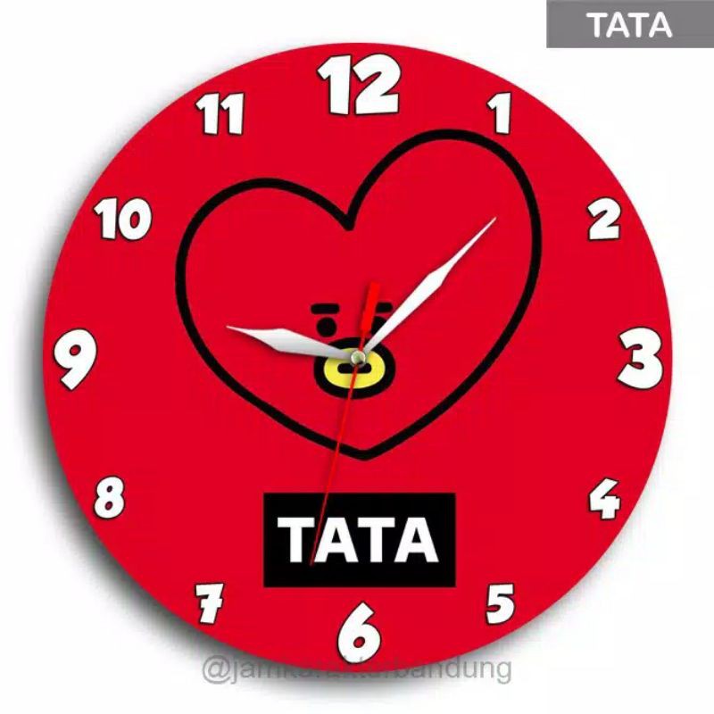 jam dinding karakter bulat BT21 BTS Army tata