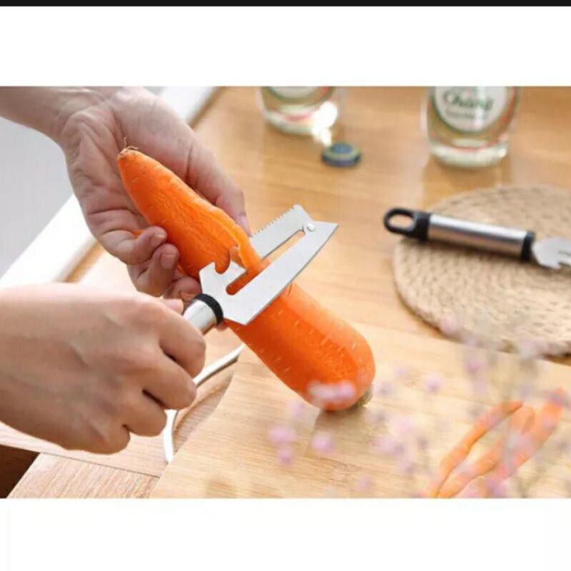 peeler/pisau kupas kulit buah /pembuka tutup botol multifungsi/pisau peeler/ piler inok/inox/peeler inox