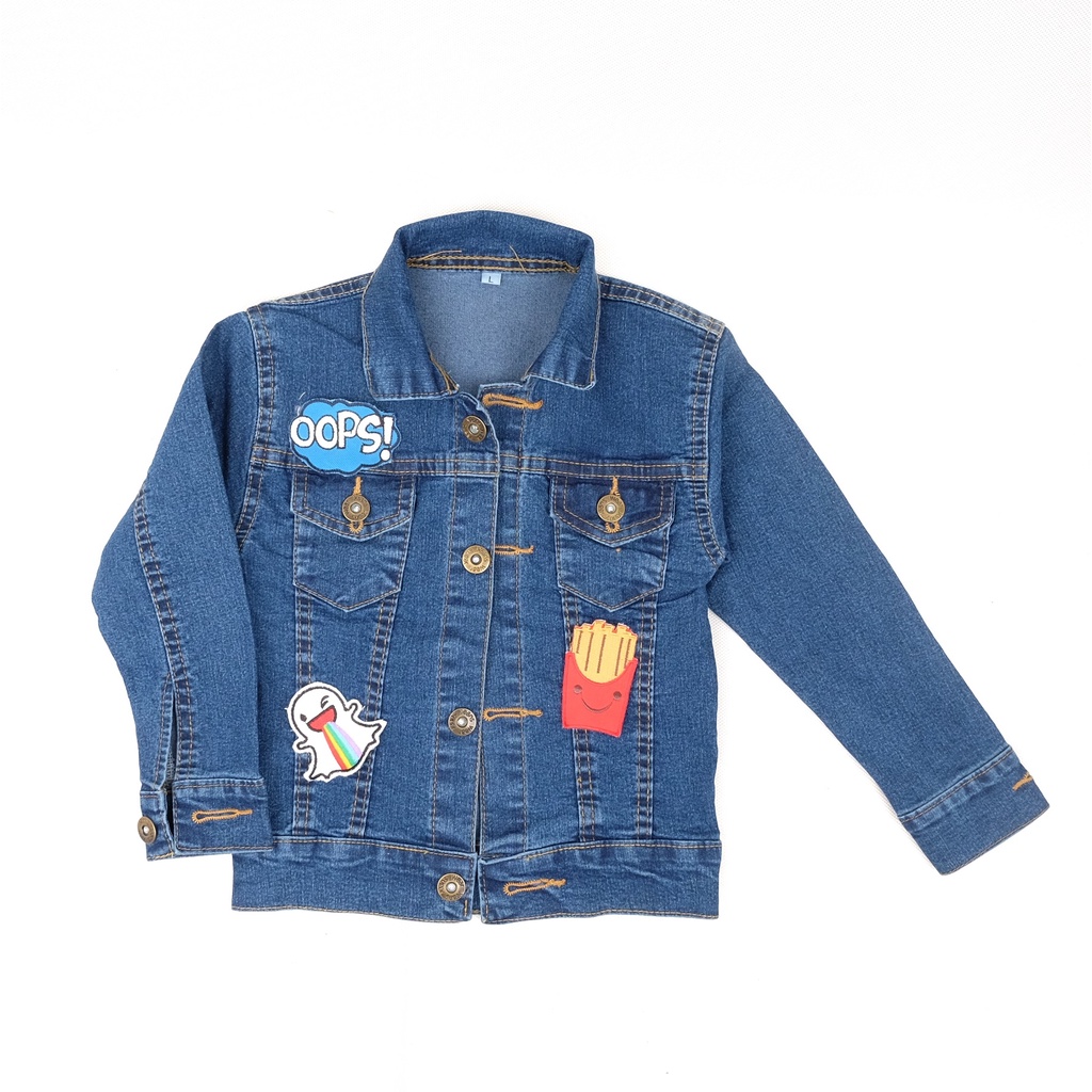 ORIGINAL JAKET JEANS ANAK LAKI LAKI PEREMPUAN 00PS BLUE SERIES BIOWASH  ORIGINAL REAL PICT