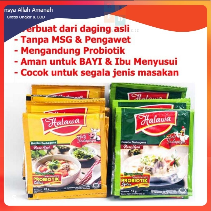 HALAWA BUMBU MASAK Organik plus Probiotik - Halawa Kaldu Penyedap Rasa Non MSG