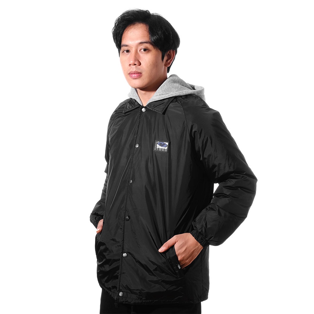 VANS Rubber Logo Hooded Puffer Jacket Black