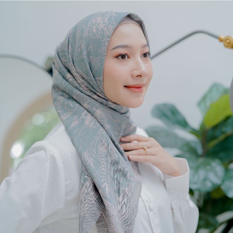 Voal Premium motif pemandangan shiki series / Jilbab voal lasercut / hijab voal motif premium