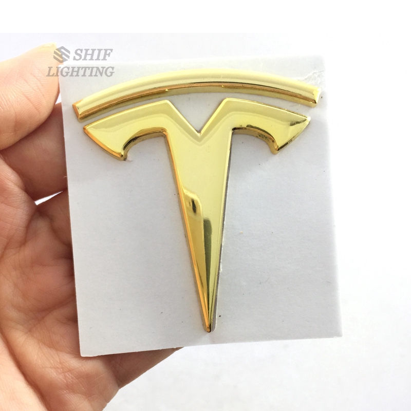 1Pc Stiker Emblem / Badge Pengganti Bahan Metal untuk Dekorasi Tesla