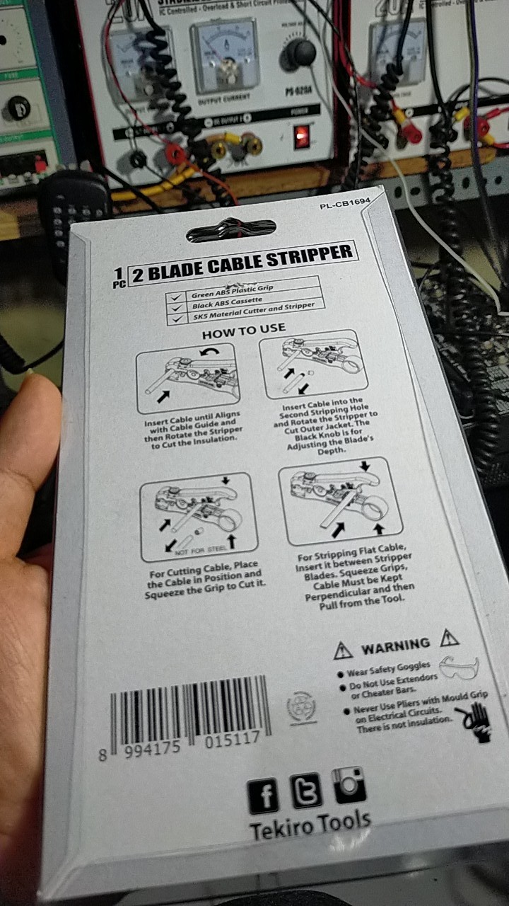 Tang Kupas Kabel Tekiro 2 Blade Cable Stripper Pisau Cutter Kabel Pengupas Kabel