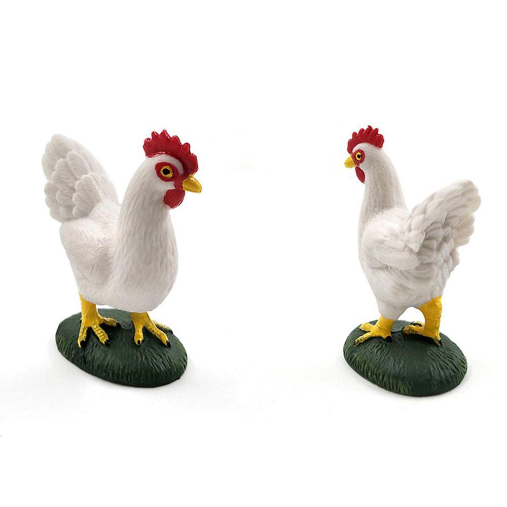 [Elegan] Patung Hewan Miniatur Unggas Simulasi Angsa Bebek Model Ayam