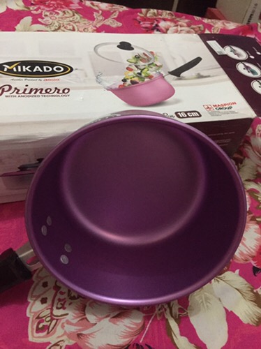 Maspion Panci New Primero Single Handle Tutup Kaca 16 Cm Ungu - Aluminium